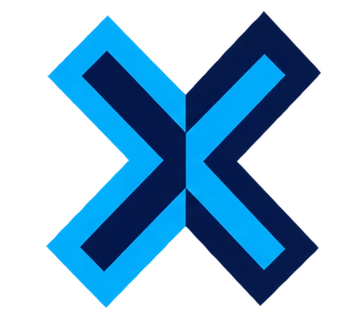 Logo concept 3: interlocking X formed from two chevrons
