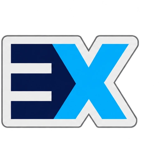 Logo concept 5: EX set in a rounded badge